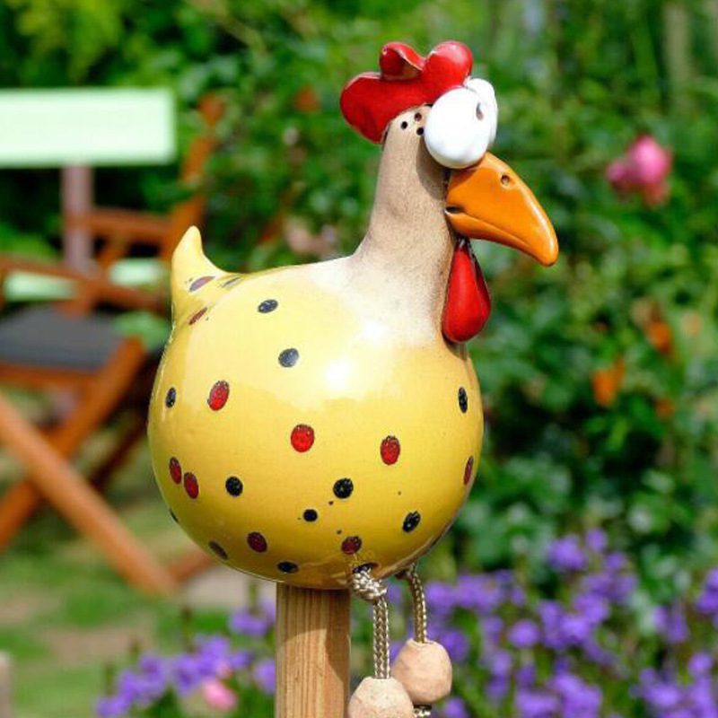 Yard Art Decor Chicken Garden Lawn Plug Hen Rooster Ornaments Hens Bird Statues Edge Seater Indoor Outdoor Decorations - Image 4