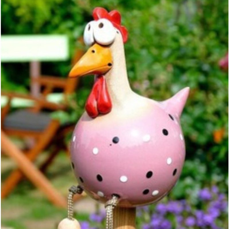 Yard Art Decor Chicken Garden Lawn Plug Hen Rooster Ornaments Hens Bird Statues Edge Seater Indoor Outdoor Decorations - Image 3
