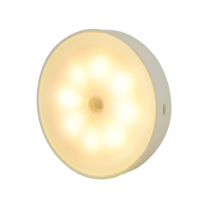 Usb Rechargeable Motion Sensor Light Round Wireless LED Puck Light Kichen Cabinet Lighting Motion Sensor Lamp Night Light - Image 3