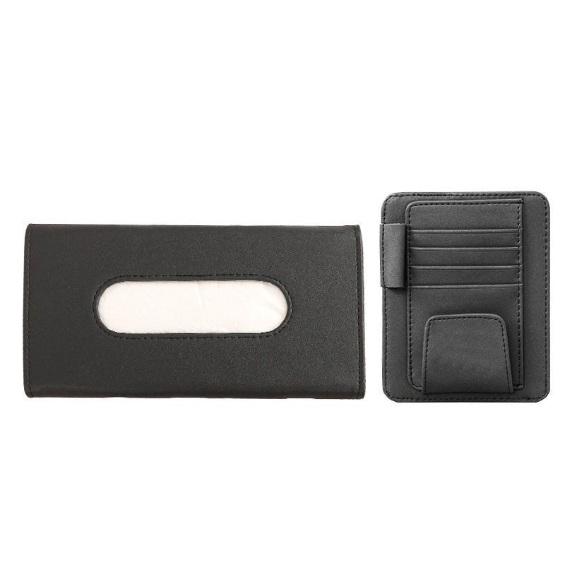 Creative Car Sun Visor Tissue Box With Invoice Folder Bill Clip Card Holder Car Hanging Sunroof Napkin Bag Card Slot - Image 5