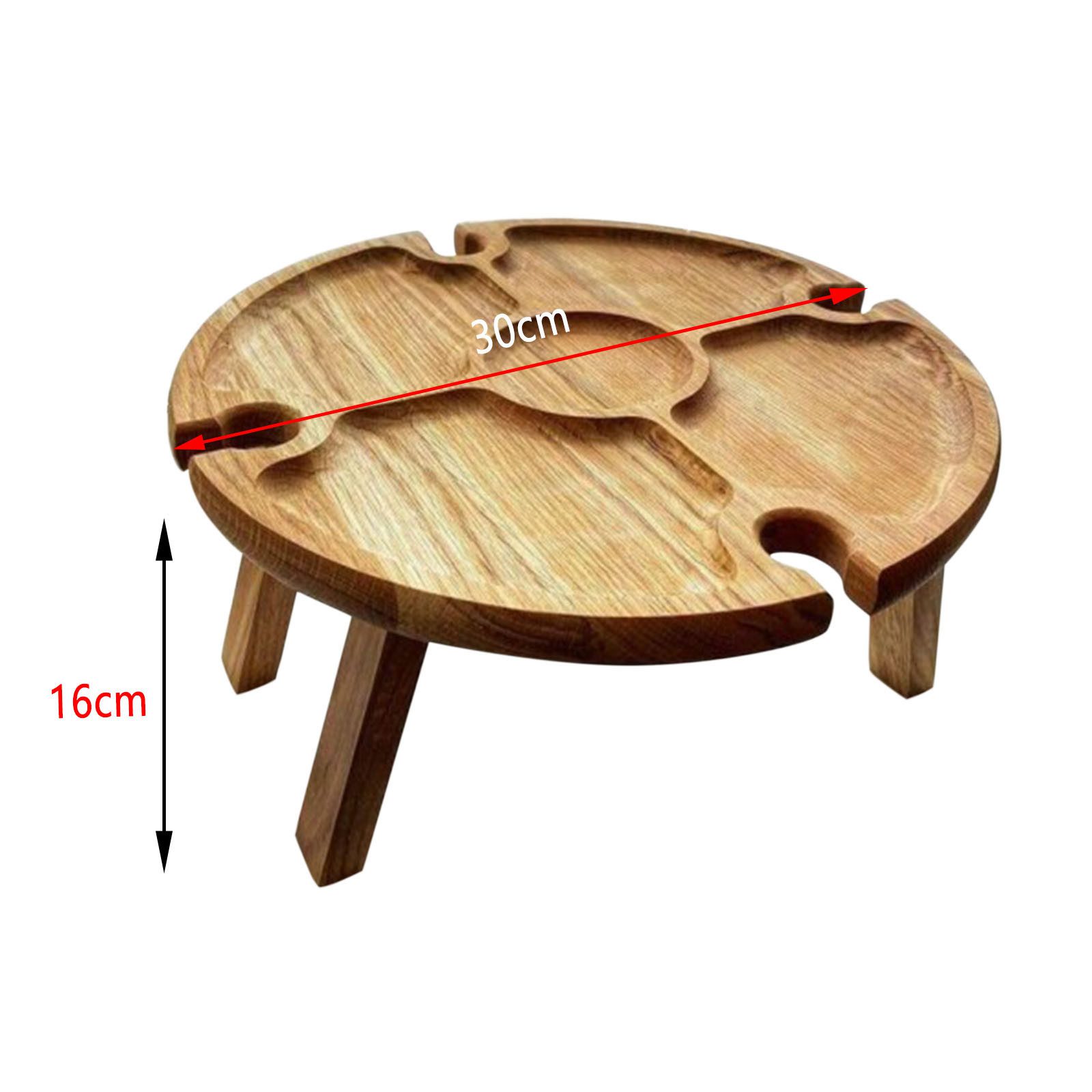 Wooden Outdoor Folding Picnic-table With Glass Holder 2 In 1 Wine Glass Rack Outdoor Wine Table Wooden Table Easy To Carry Wine - Image 9