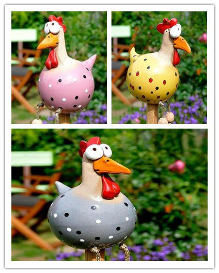 Yard Art Decor Chicken Garden Lawn Plug Hen Rooster Ornaments Hens Bird Statues Edge Seater Indoor Outdoor Decorations - Image 9