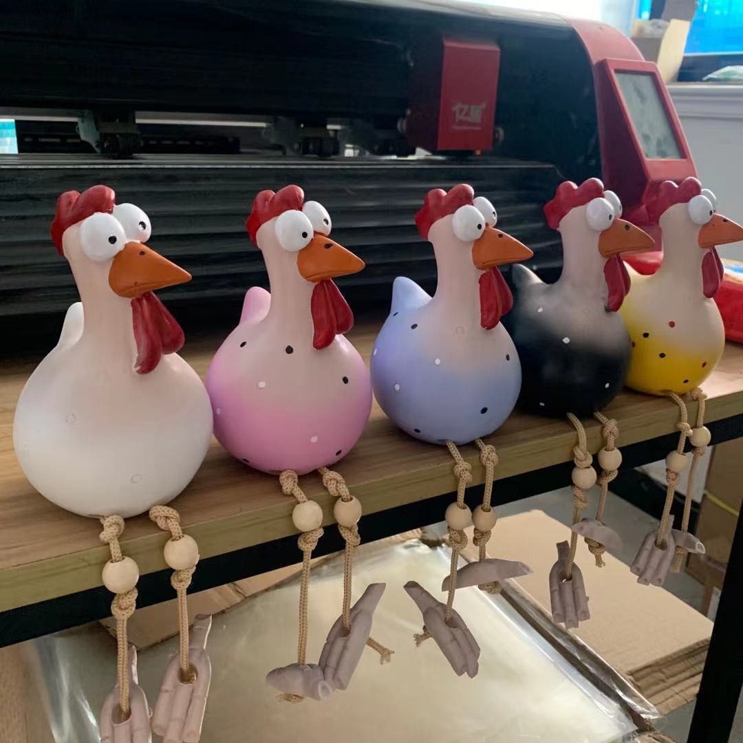 Yard Art Decor Chicken Garden Lawn Plug Hen Rooster Ornaments Hens Bird Statues Edge Seater Indoor Outdoor Decorations - Image 7