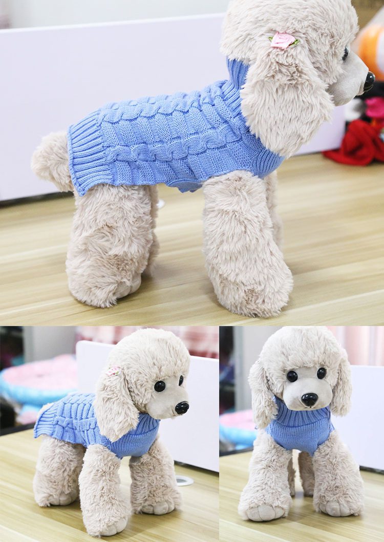 Cashmere Twisted Rope Pet Sweater, Dog Clothes, Pet Products - Image 5
