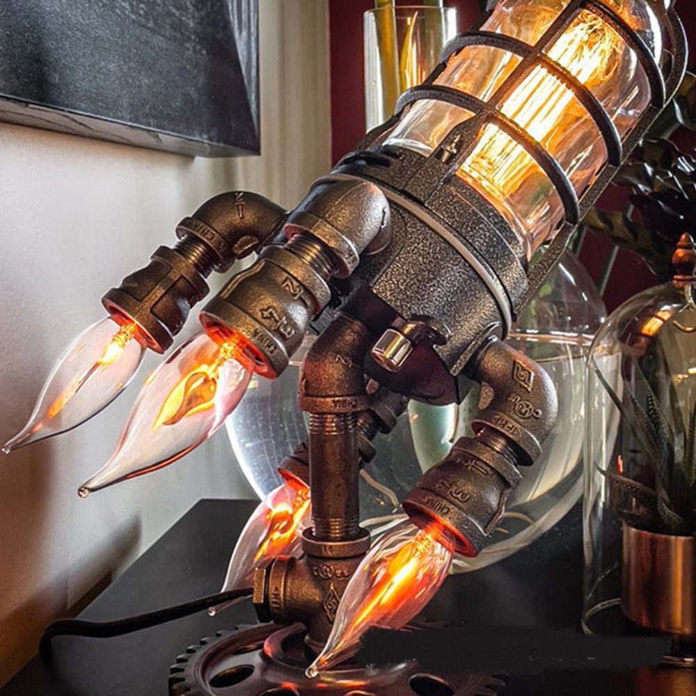 New Bazooka Flame Steampunk Rocket Home Decoration Light - Image 4