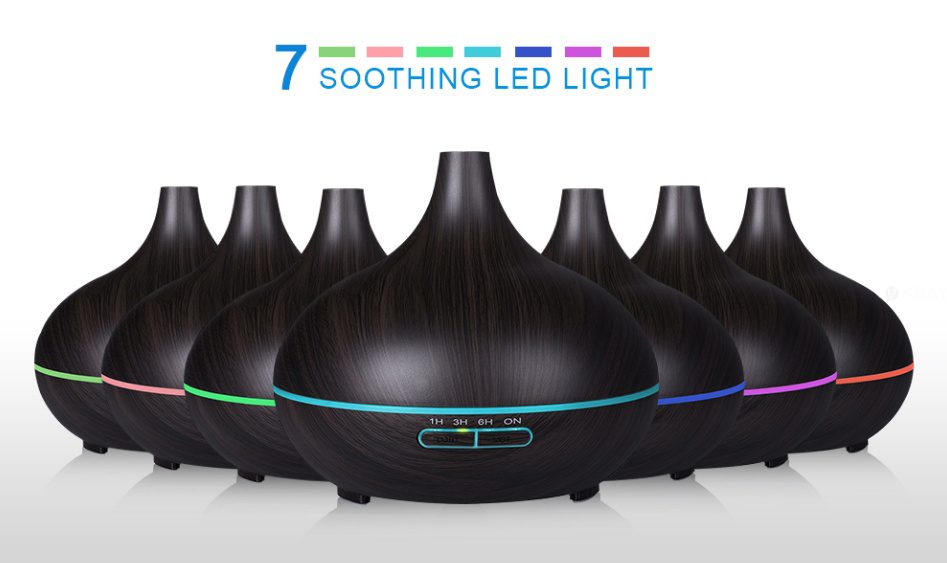 Creative Home Appliance Full Wood Grain Remote Control Aromatherapy Lamp - Image 4