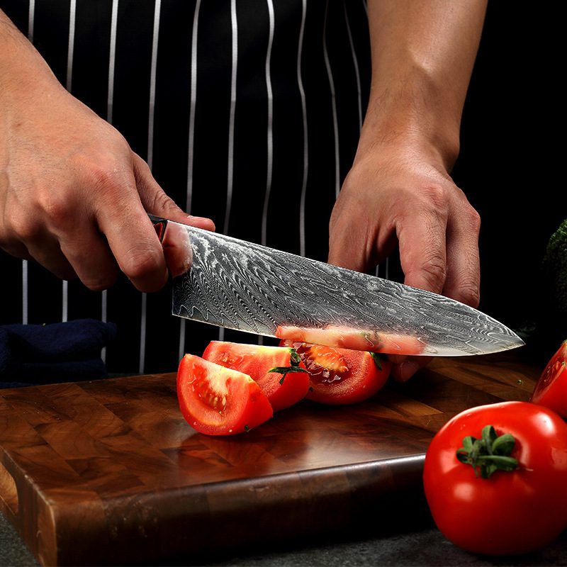 سكين مطبخ بنقشة ديكورية (Pattern Kitchen Knife) – سكين تقطيع احترافي بنقشة مزخرفة وشفرة حادة للاستخدام في المطبخ - الصورة 8