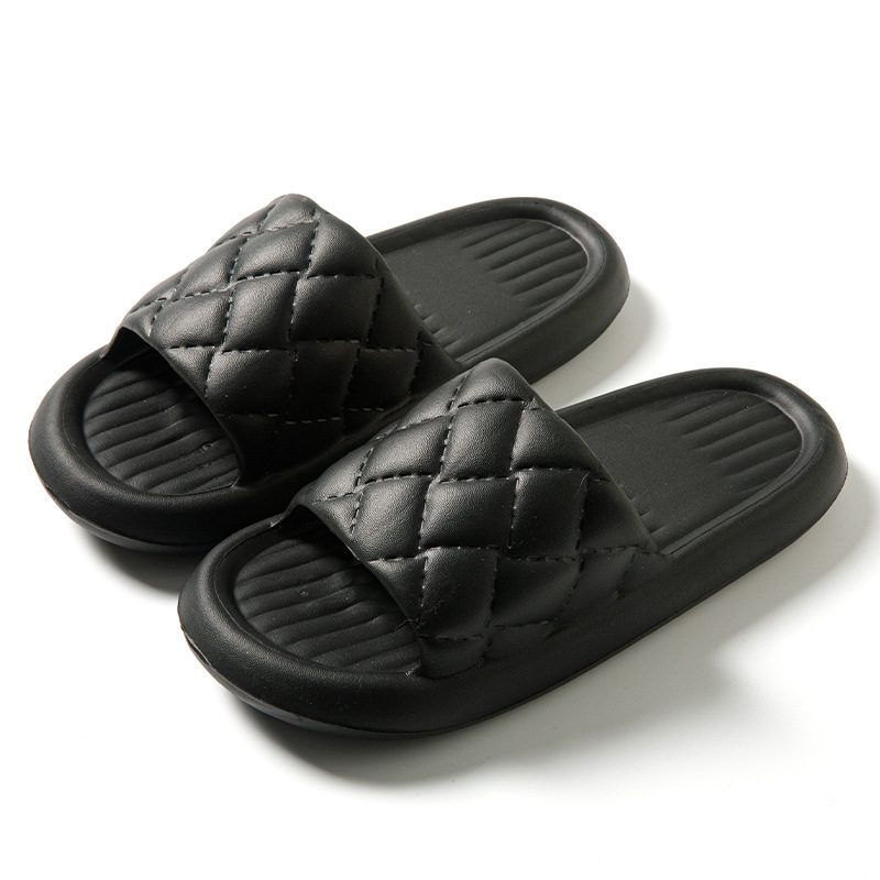 New Rhombus Home Slippers Summer Non-slip Floor Bathroom Slipper Lightweight Simple House Shoes For Women Men - Image 9