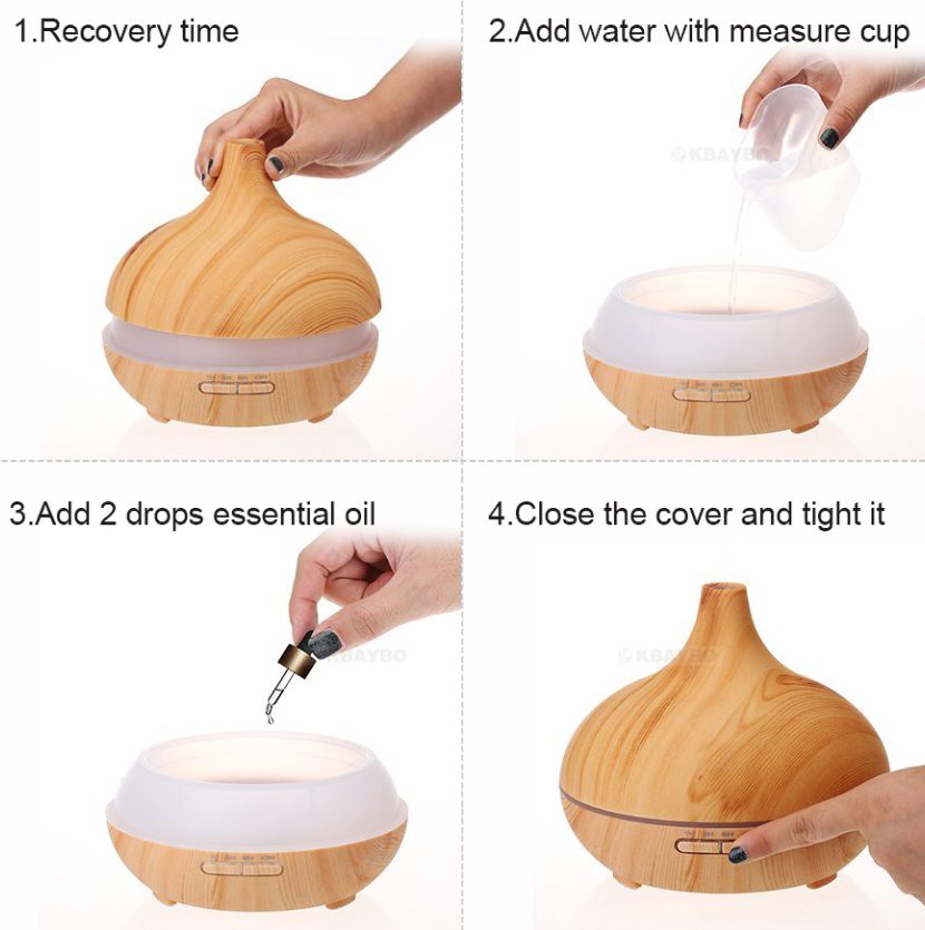 Creative Home Appliance Full Wood Grain Remote Control Aromatherapy Lamp - Image 7