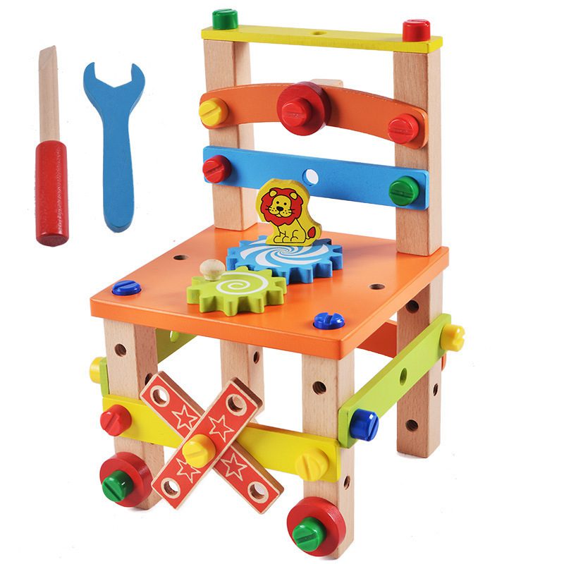 Children's Chair Building Block Toys - Image 4