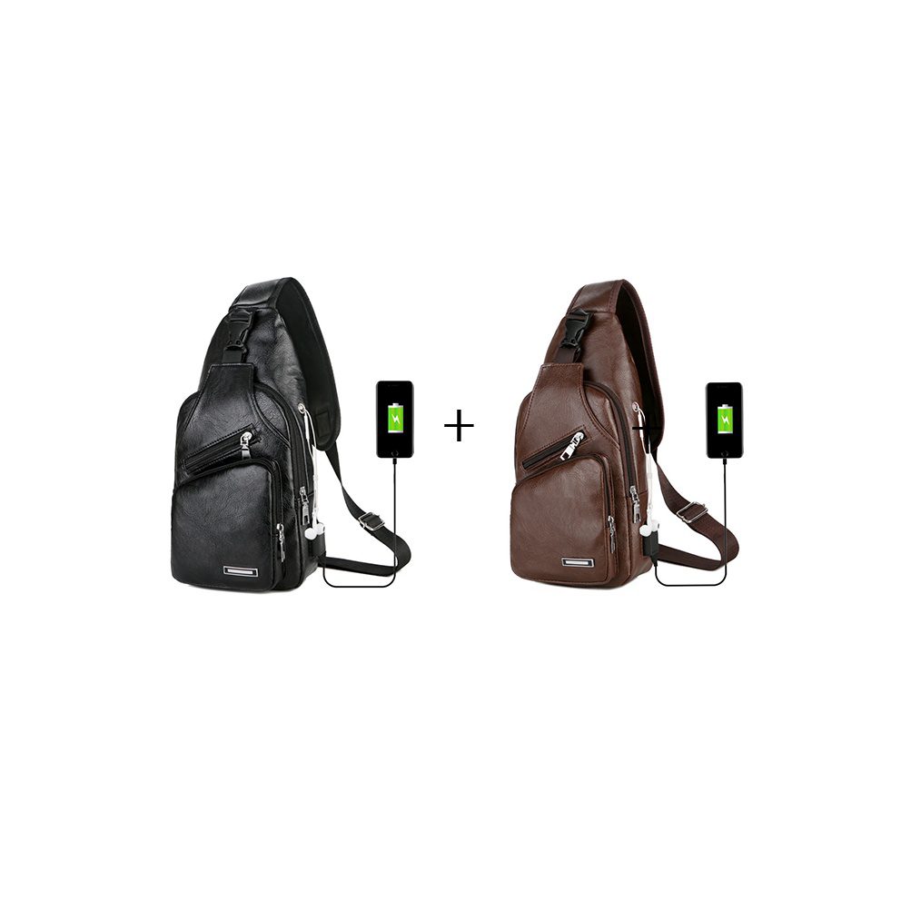 USB Portable Charging Chest Bag Messenger Bag - Image 8
