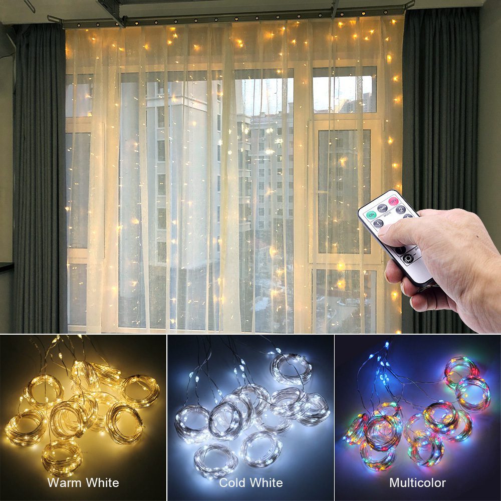 ستارة إضاءة LED للنافذة تعمل عبر USB مع جهاز تحكم عن بُعد – زينة عيد الميلاد للمنزل والغرفة - الصورة 7