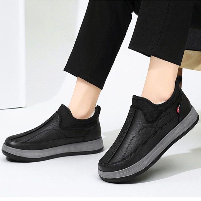 Winter Warm Fleece Snow Boots Round-toed Platform Ankle Boot Fashion Simple Non-slip Flat Cotton Shoes Men - Image 4