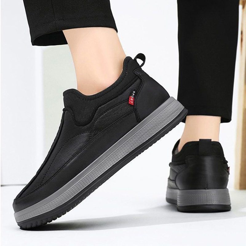 Winter Warm Fleece Snow Boots Round-toed Platform Ankle Boot Fashion Simple Non-slip Flat Cotton Shoes Men - Image 2