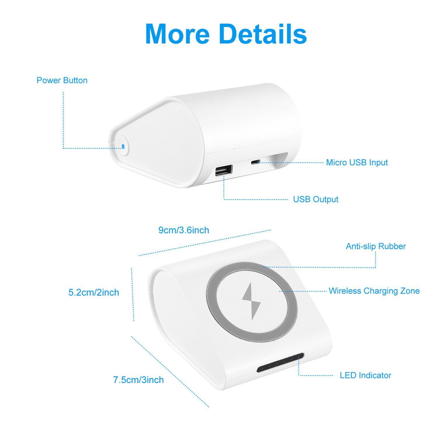 1Pc 10400mAh Qi Wireless Charging Power Bank For IOS Phone XS MAX XR Galaxy S10 S9 Note 9 - Image 5