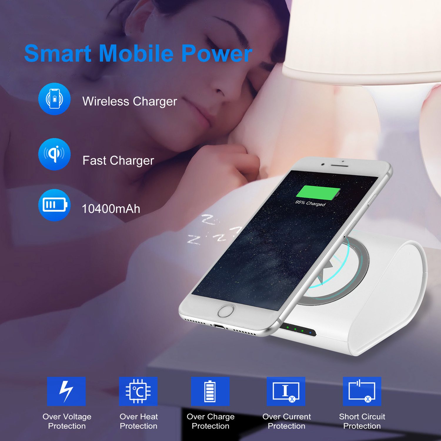 1Pc 10400mAh Qi Wireless Charging Power Bank For IOS Phone XS MAX XR Galaxy S10 S9 Note 9 - Image 8