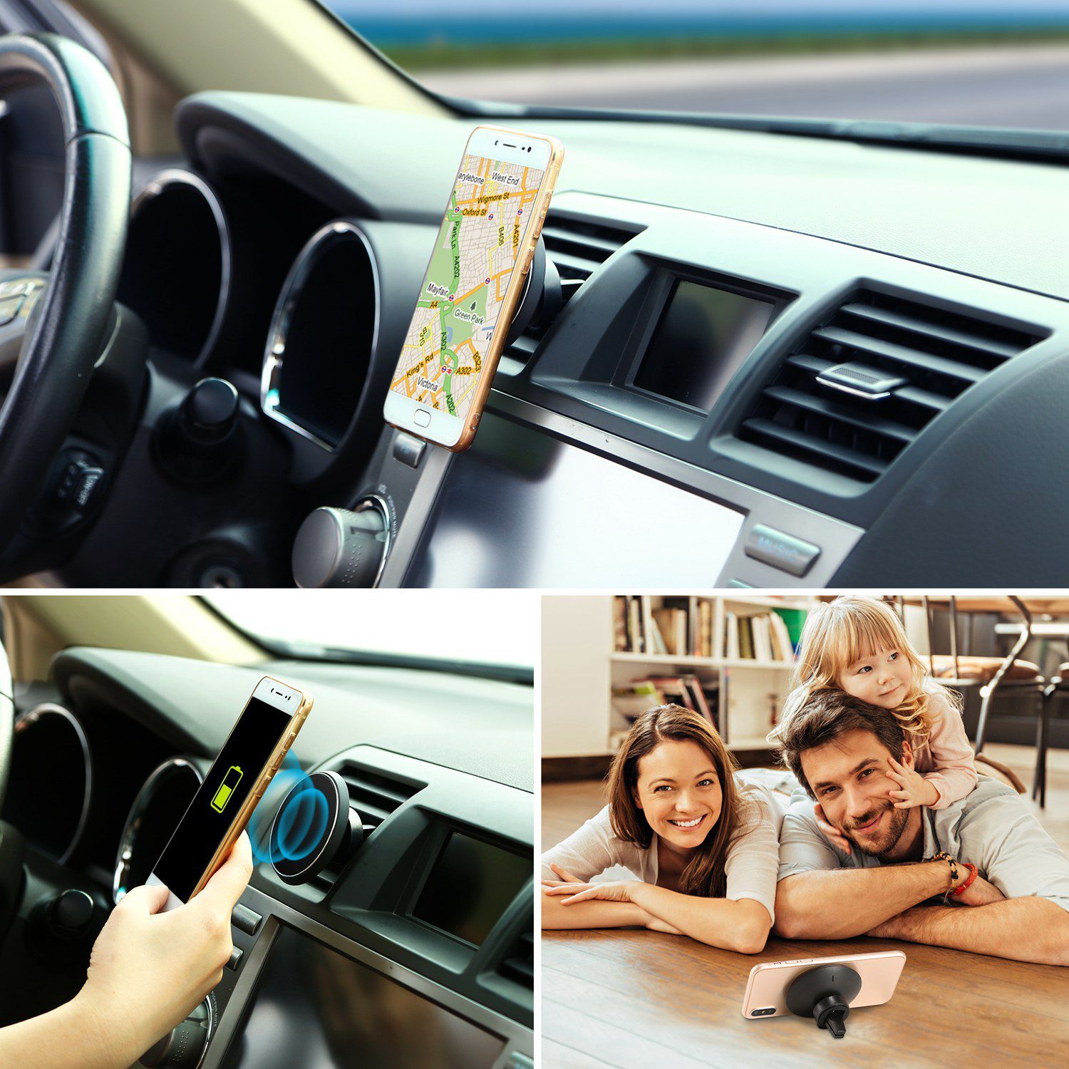 1Pc Magnetic Qi Wireless Car Charger Car Phone Charger For IOS Phone XS MAX XR Galaxy S10 S9 Tablet GPS Device - Image 7
