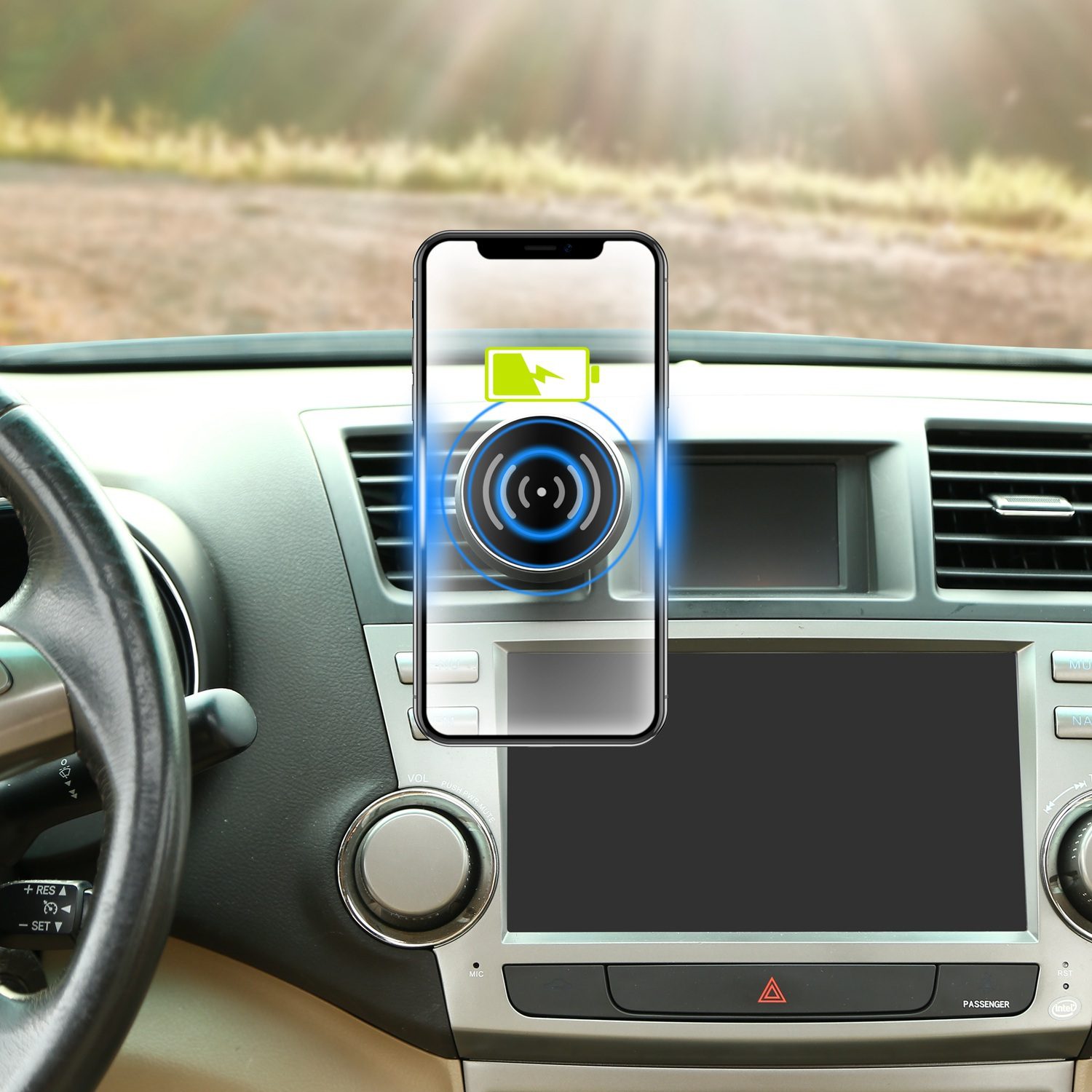 1Pc Magnetic Qi Wireless Car Charger Car Phone Charger For IOS Phone XS MAX XR Galaxy S10 S9 Tablet GPS Device - Image 9