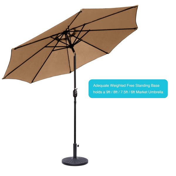 26.5 Lbs Outdoor Patio Market Umbrella Base, Patio Umbrella Stand For Yard Garden Poolside In Black Shipment From Walmart - Image 5