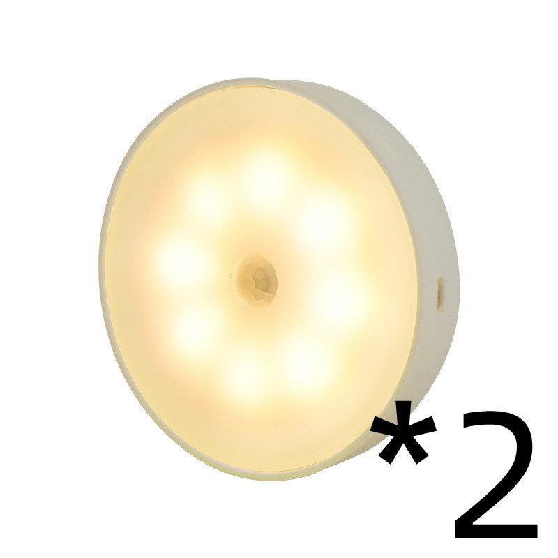 Usb Rechargeable Motion Sensor Light Round Wireless LED Puck Light Kichen Cabinet Lighting Motion Sensor Lamp Night Light - Image 6