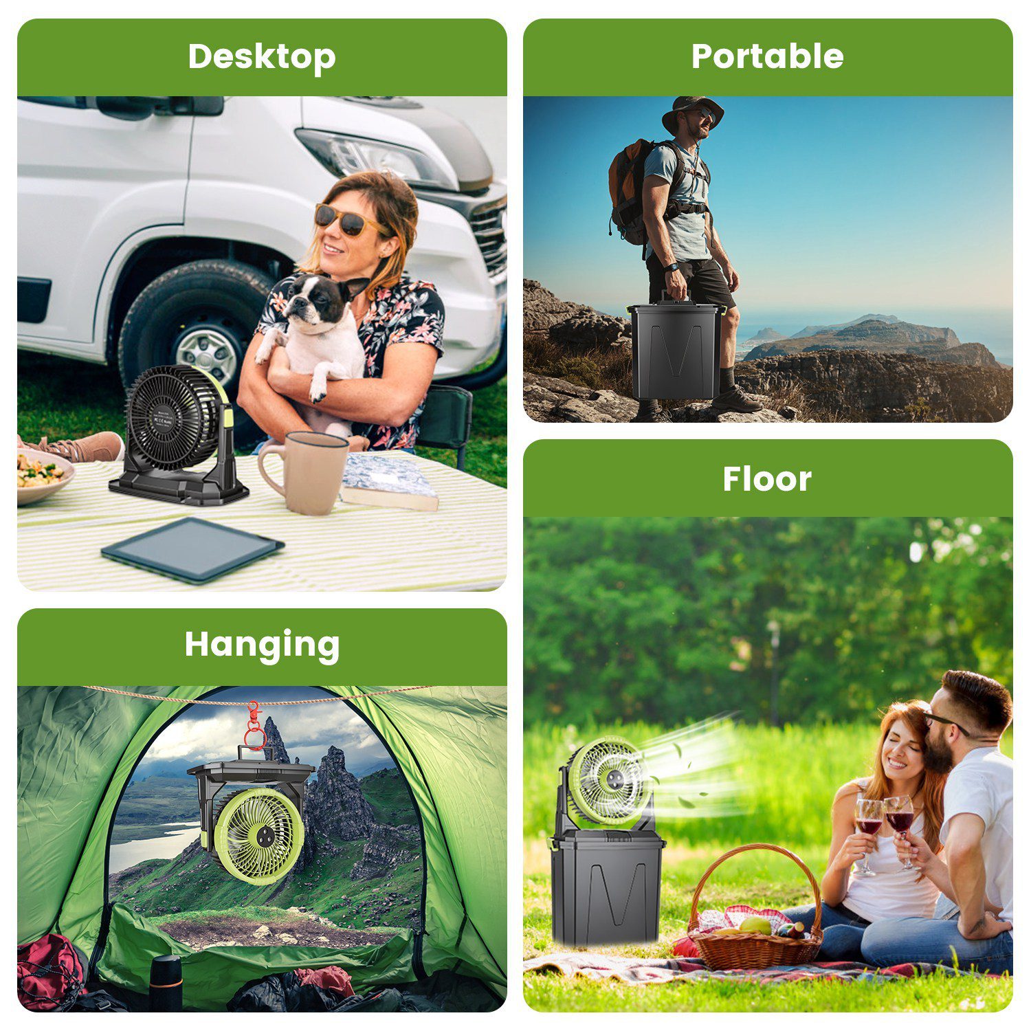 1Pc 5 In 1 20000mAh 10L Bucket Portable Misting Fan Indoor Outdoor Rechargeable Camping Cooling Fan Work As Air Cooler Humidifier Power Bank & RGB Night Light With Remote Control - Image 4
