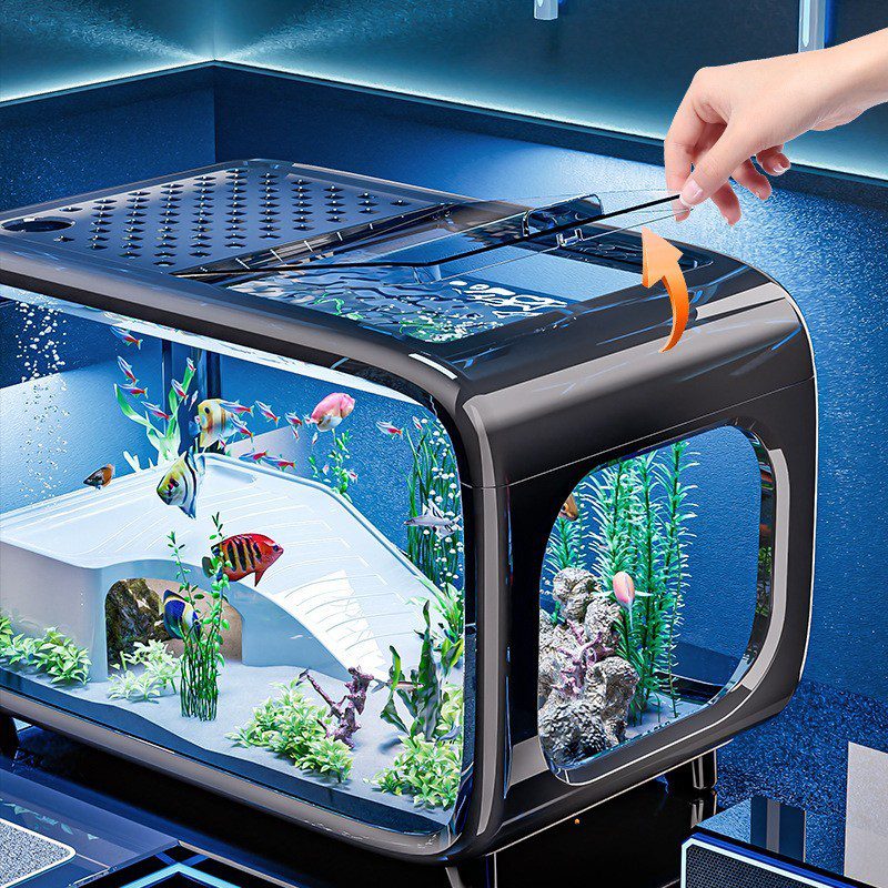 Compact Betta Fish Tank Kit Clear Desktop Aquarium With Ecological Cycle System - Image 4