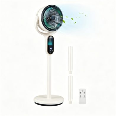 Adjustable Height Standing Fan With Remote Control, 8 Speed Quiet Floor Fan LED Touch Panel 12H Timer Oscillating Pedestal Fan For Home Bedroom Office