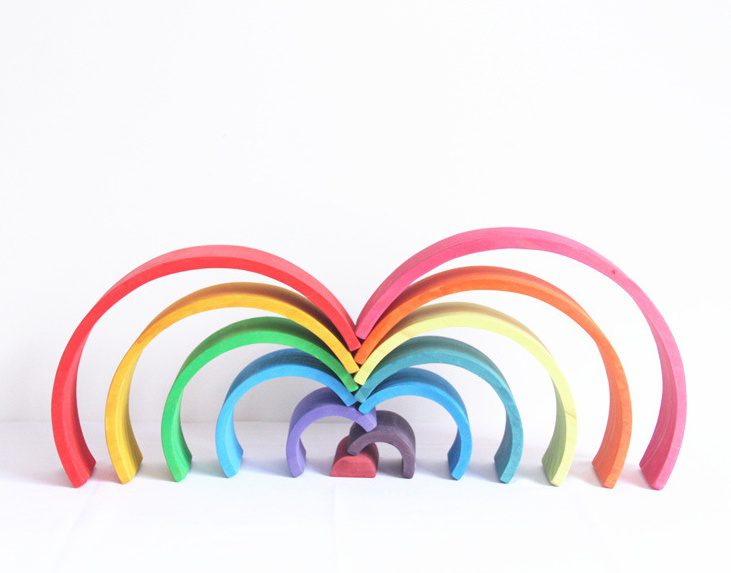 Jigsaw Puzzle Large 12-piece Arch Bridge Rainbow Building Blocks Early Childhood Education Toys - Image 3