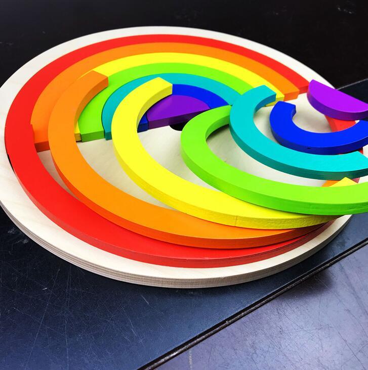 Jigsaw Puzzle Large 12-piece Arch Bridge Rainbow Building Blocks Early Childhood Education Toys - Image 7