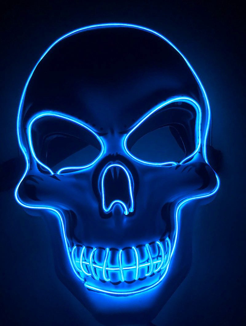 Halloween Skeleton Mask LED Glow Scary Mask - Image 2