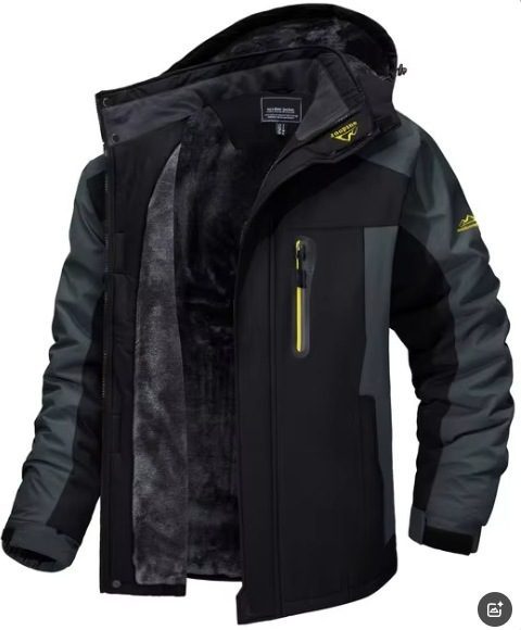 Winter Hooded Jacket Fashion Casual Warm Fleece Coat Windproof Rainproof Parka Windbreaker Men's Top - Image 10