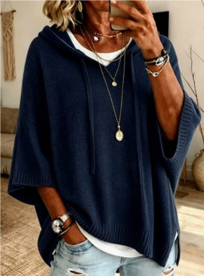 Womens Knitted New-Style Hooded Drawstring Sweater - Image 9