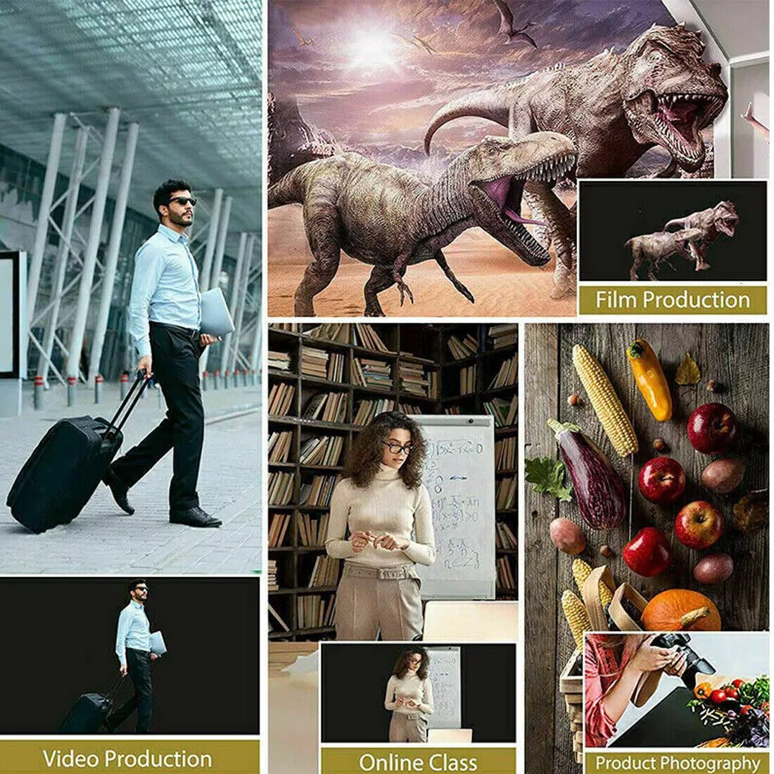 خلفية تصوير فوتوغرافي من القماش، شاشة خلفية للصور والاستوديو 2X3M، لون أسود UK-Black Style - الصورة 4