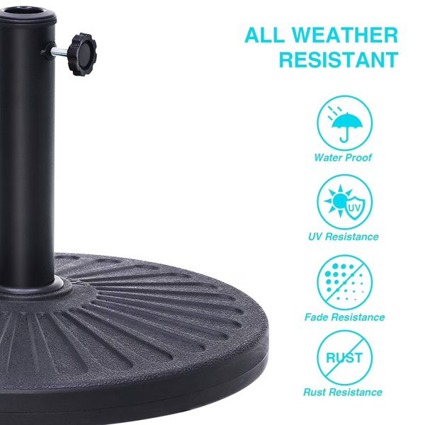 26.5 Lbs Outdoor Patio Market Umbrella Base, Patio Umbrella Stand For Yard Garden Poolside In Black Shipment From Walmart - Image 2