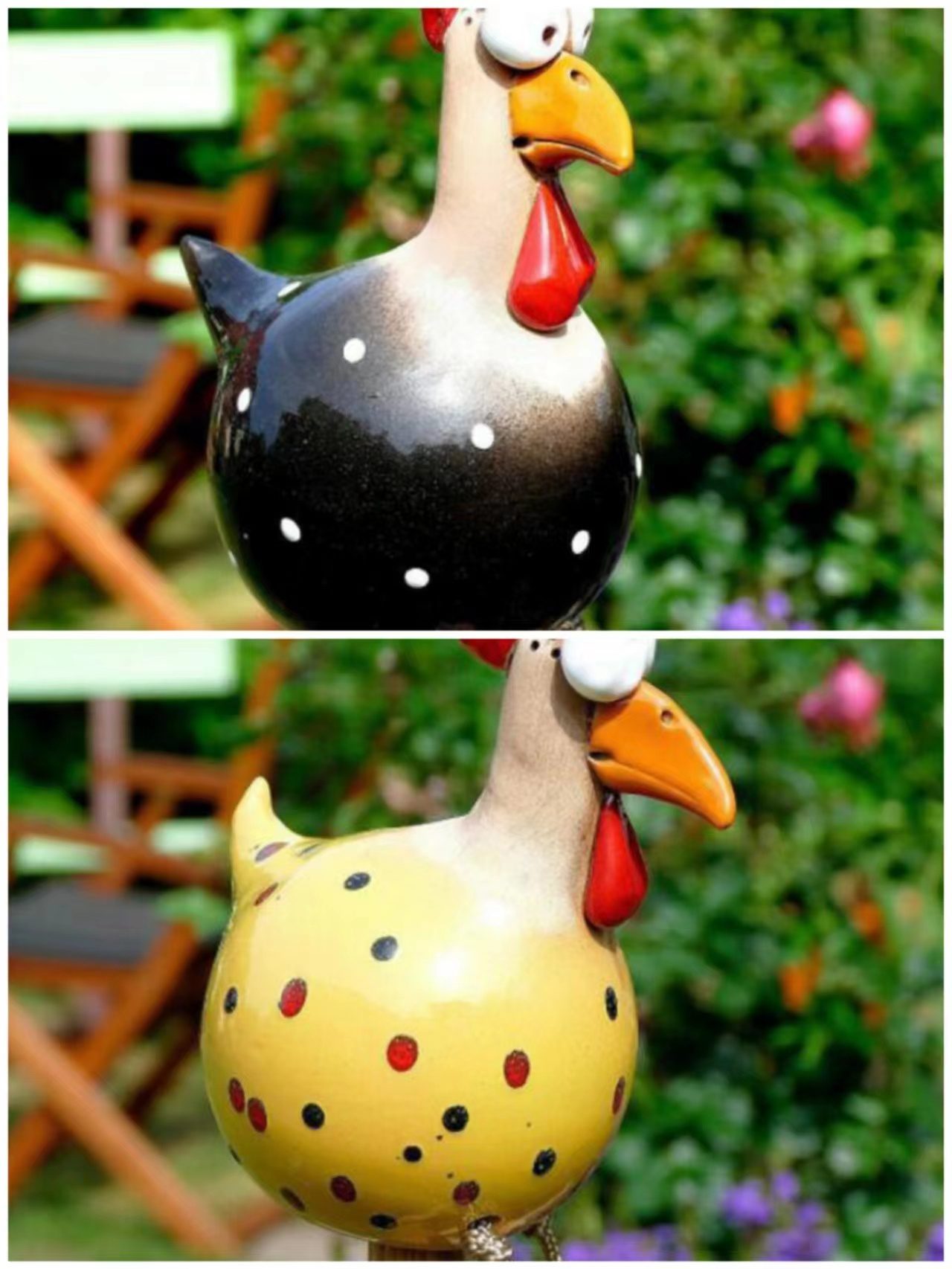 Yard Art Decor Chicken Garden Lawn Plug Hen Rooster Ornaments Hens Bird Statues Edge Seater Indoor Outdoor Decorations - Image 10