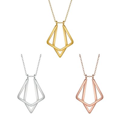 Geometric Triangular Minimalist Necklace And Fashionable Ring Stand