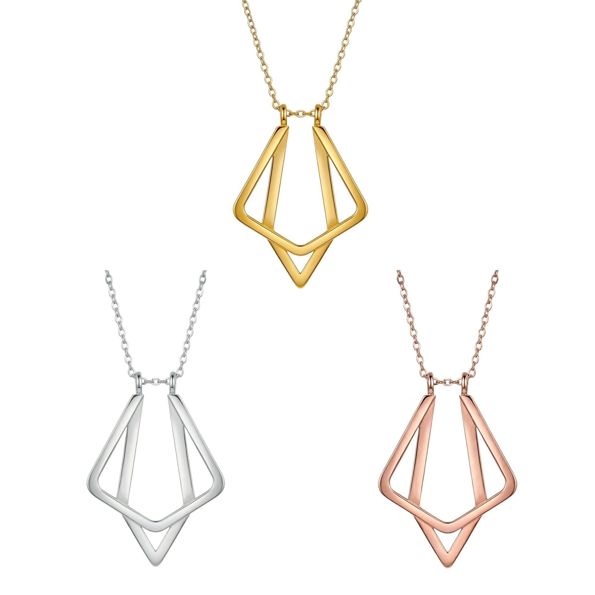 Geometric Triangular Minimalist Necklace And Fashionable Ring Stand