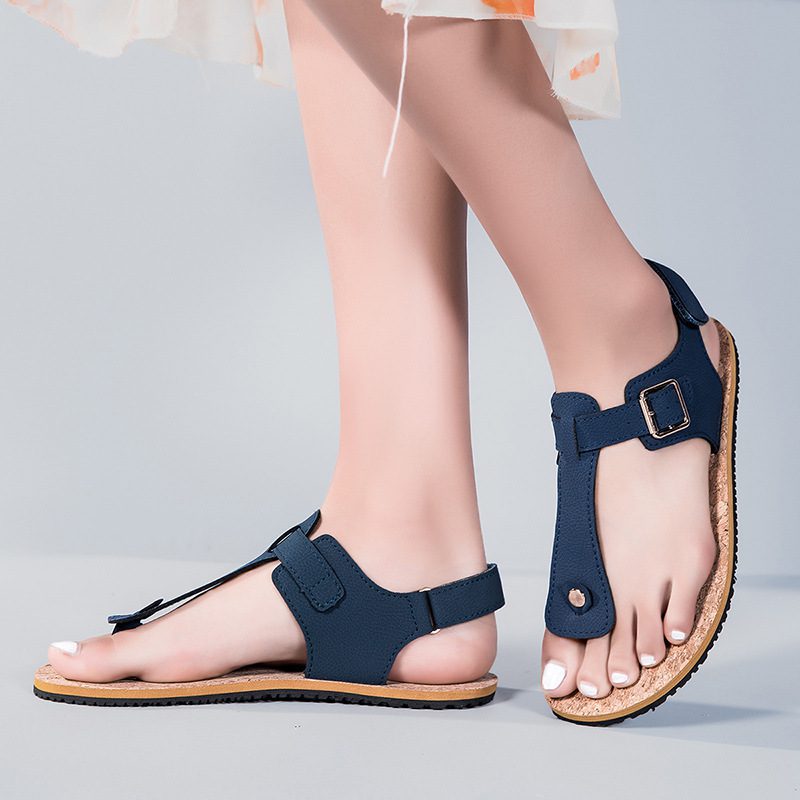 Womens Wooden-Grain Sandals With Non-Slip Soles - Image 3