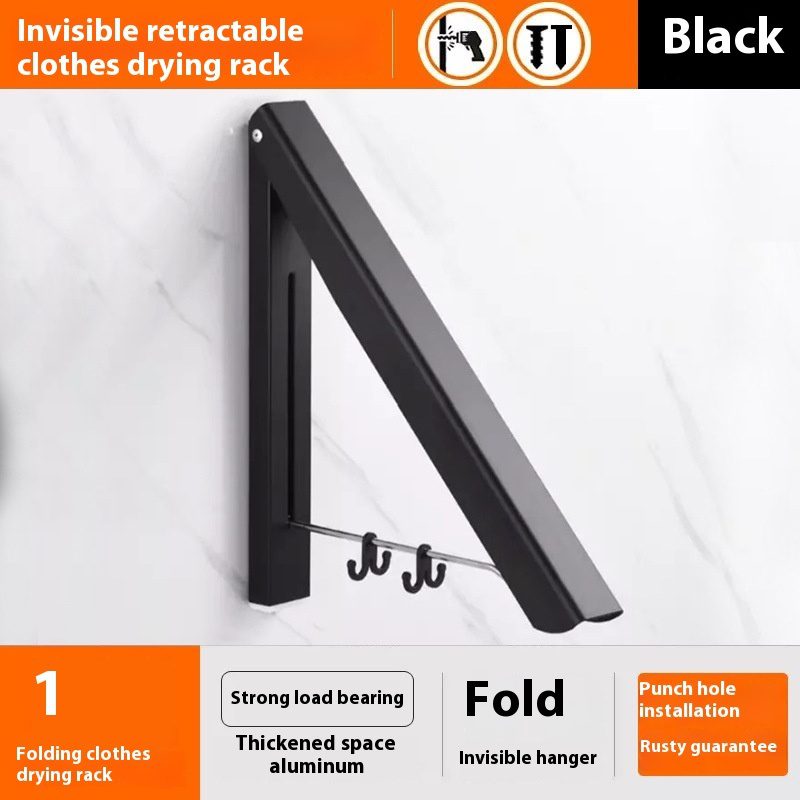 Non Perforated Space Aluminum Foldable Invisible Thick Drying Rack - Image 9