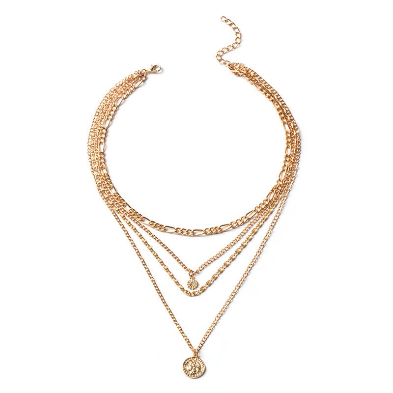 Chunky Gold Necklace Chunky Charm Necklace For Women Layered Gold Necklace For Women Silver Coin Necklace Jewelry Gifts For Women - Image 7