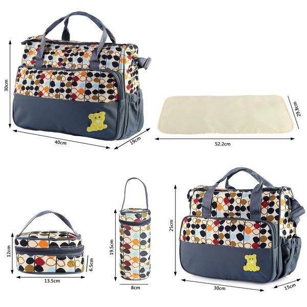 5PCS Baby Nappy Diaper Bags Set Mummy Diaper Shoulder Bags W - Image 4