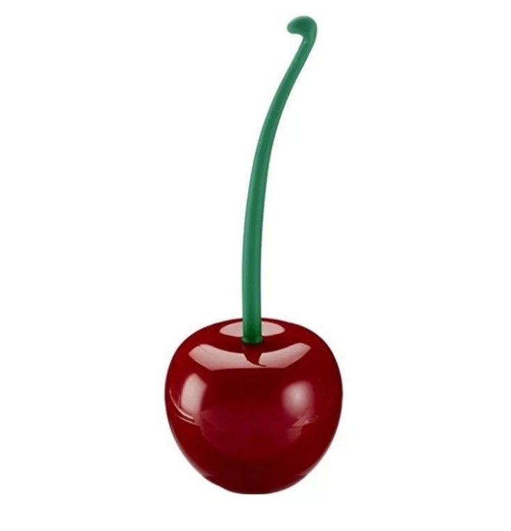 Long Handle Soft Hair Household Toilet Brush Cherry Toilet Brush Daily Necessities Creative Plastic Cleaning Brush Toilet Brush Set - Image 9