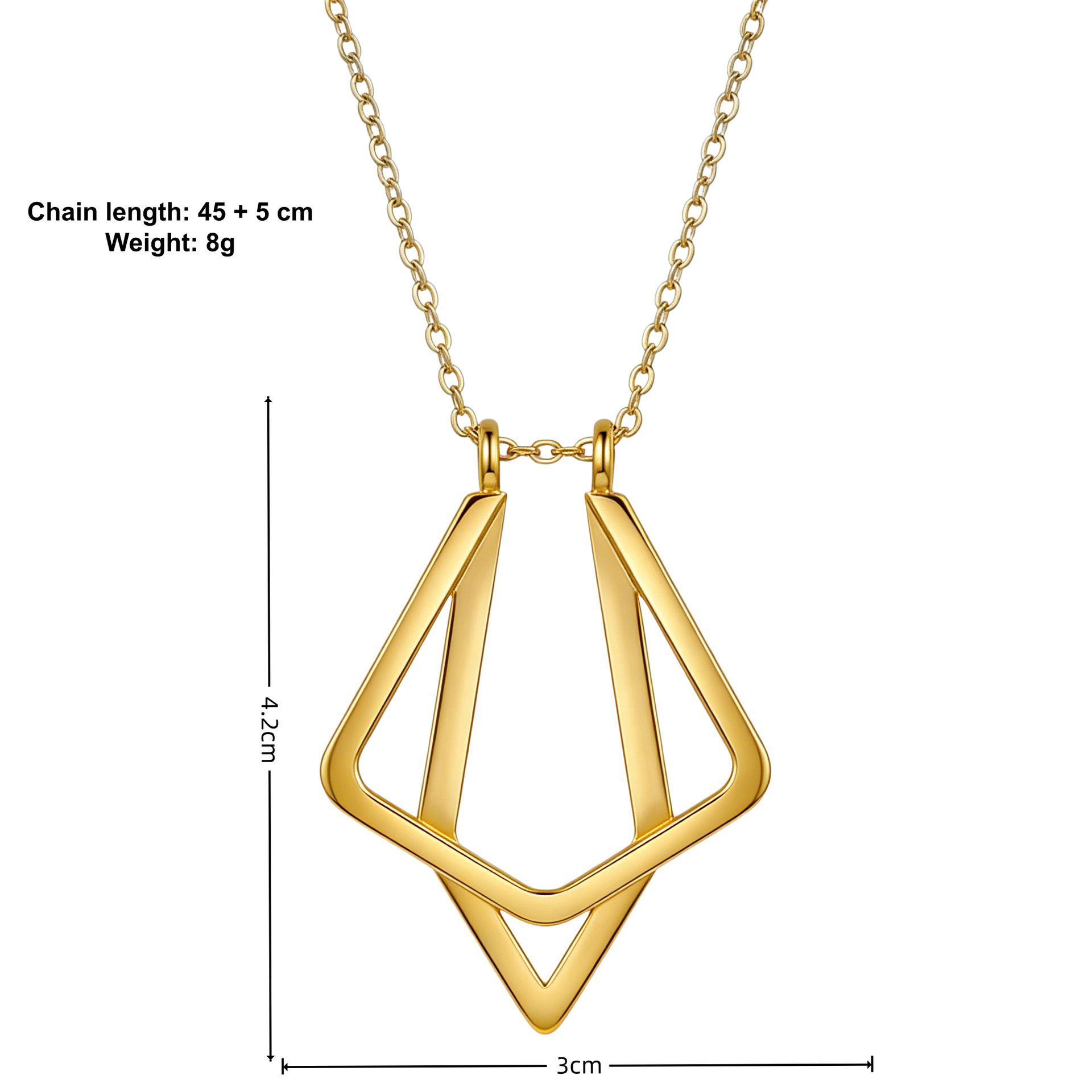 Geometric Triangular Minimalist Necklace And Fashionable Ring Stand - Image 2
