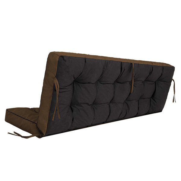 Outdoor Swing Cushions 55 Inch,Waterproof 4in Thick Porch Swing Cushion Replacement With Backrest And Ties,Comfortable 2-3 Seat Pation Swing Pad For Backyard,Garden,Lawn,Outdoor Furniture Coffee - Image 7