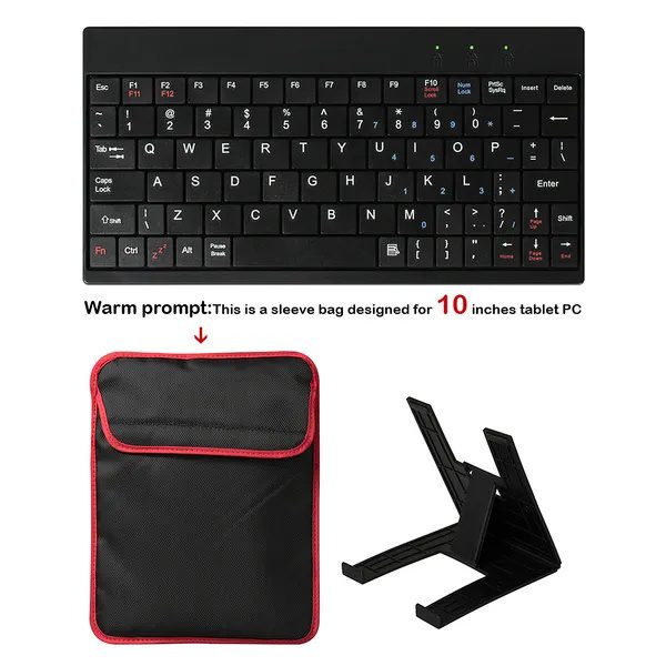 Tablet PC Sleeve Bag Case Stand For Tablet Under 10in With USB Mini Keyboard Two Layer Pockets - Image 2