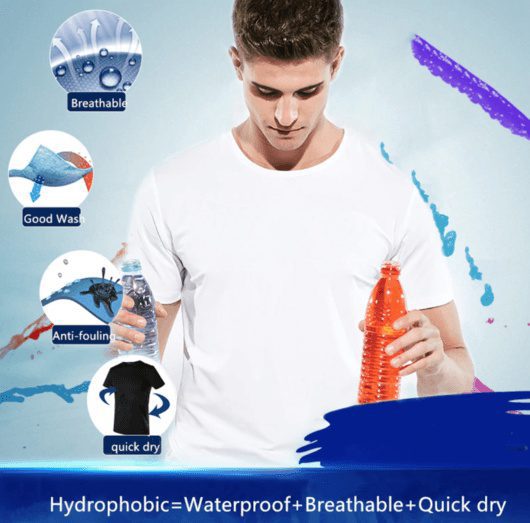 Quick-drying Waterproof Anti-fouling T-shirt Couple Half Sleeve Bottoming Shirt - Image 4