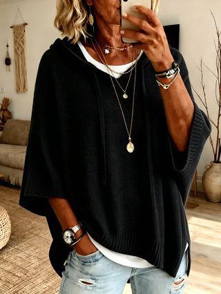 Womens Knitted New-Style Hooded Drawstring Sweater - Image 6