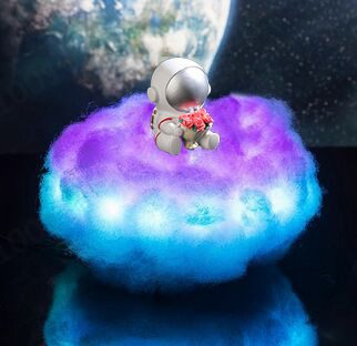 LED Colorful Clouds Astronaut Lamp With Rainbow Effect As Children's Night Light Creative Gift - Image 6