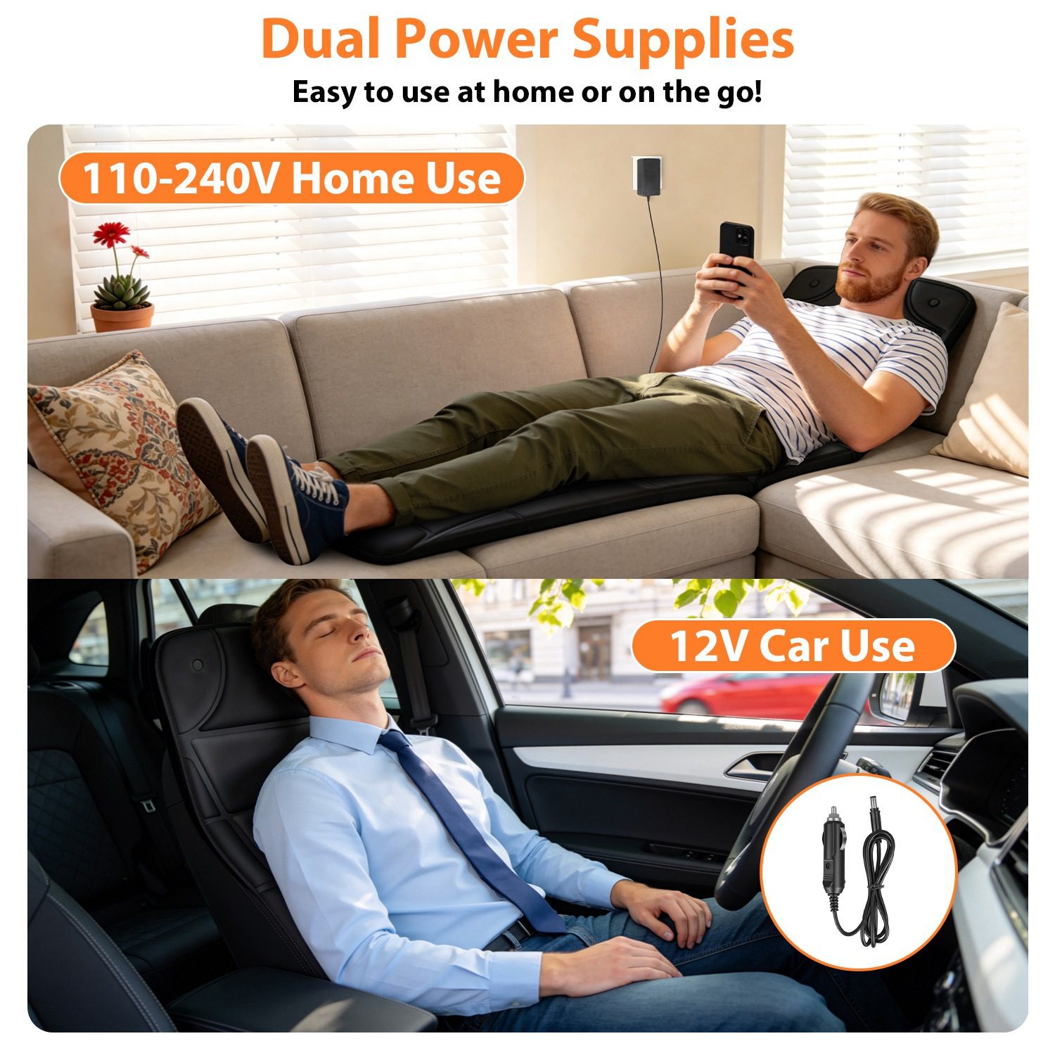 Vibration Massage Mat With Heat Full Body Massage Mattress Pad Electric Heated Massager With 10 Motors 9 Modes 9 Intensities 3 Heating Levels 3 Timer With Storage Bag Earplugs Car Charger For Neck Ba - Image 5
