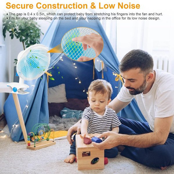 3-in-1 Clip On Fan, Quiet Small Desk Fan With 2 Speeds & Auto Oscillation, Clamp Fan For Office Bedroom Stroller, Safe For Baby - Image 4